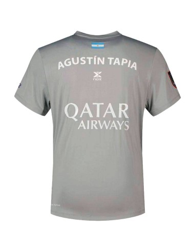 Offizielles graues T-Shirt Nox Agustin Tapia 2023 | Padel-Bekleidung