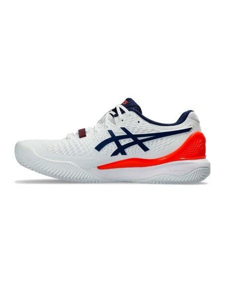 Zapatillas Gel Resolution 9 Clay Blanco Azul Marino