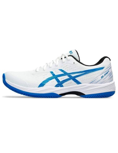 Tênis Asics Gel Game 9 Clay Branco Azul | Sapatos de padel