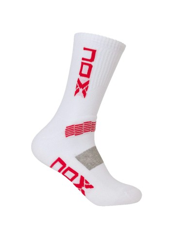 Meias técnicas Nox Half Round branco vermelho