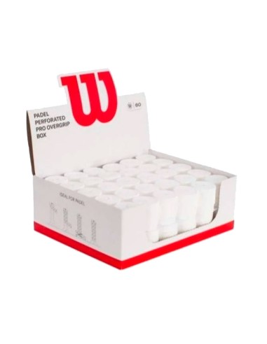 Caja 60 Overgrips Wilson Pro Padel Perforados Blanco