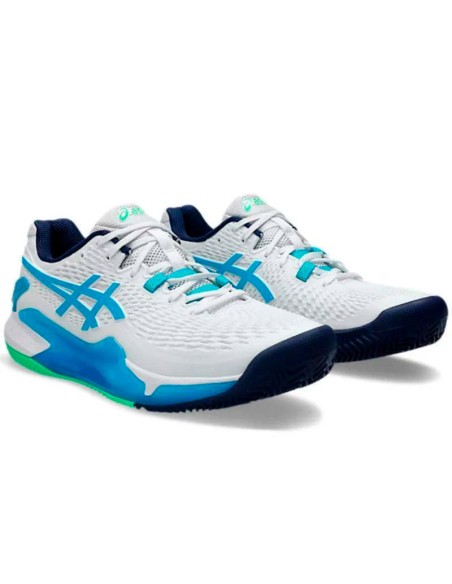 Zapatillas Asics Gel Resolution 9 Clay Blanco Aqua