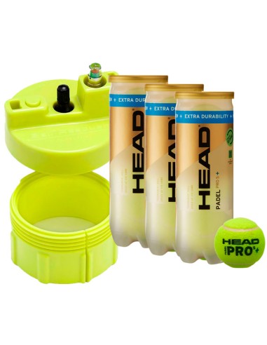 Presurizador + Tripack Bolas Head Padel Pro S +