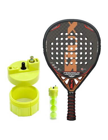 Pack de padel Siux Pegasus 12K + Presurizador de bolas