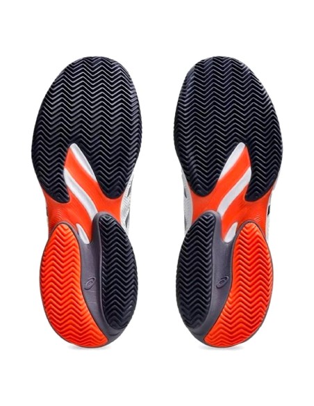 Baskets Asics Court FF 3 Clay Blanc Gris Orange | Chaussures de padel