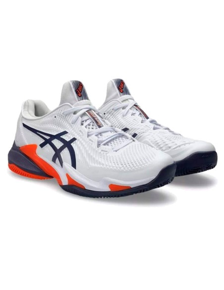 Asics Court FF 3 Clay Weiß Grau Orange Sneakers | Padel-Schuhe