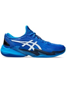 Baskets Asics Court FF 3 Novak Clay Bleu Noir Argent | Chaussures d...