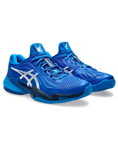 Tênis Asics Court FF 3 Novak Clay Azul Preto Prata | Padel Tênis