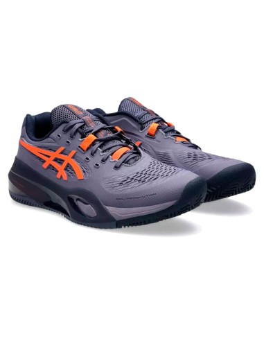Tênis Asics Gel Resolution X Clay Cinza Roxo Laranja | Padel Tênis