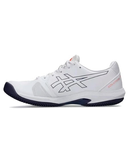 Tênis Asics Solution Swift FF 2 Clay Branco Azul Laranja | Padel Tênis