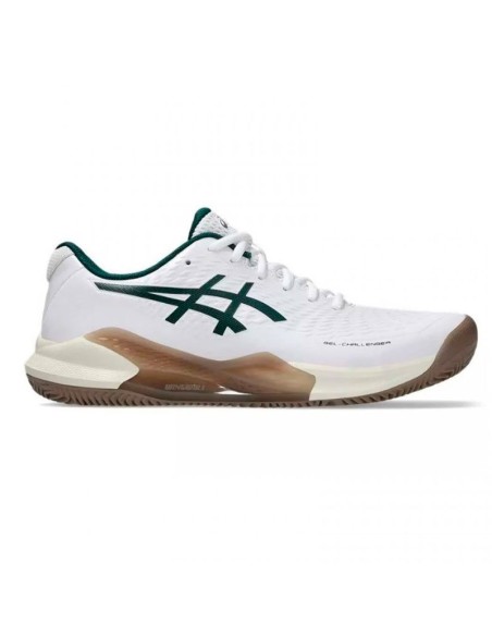 Asics Gel Challenger 14 Clay White Dark Green Sneakers | Padel Snea...