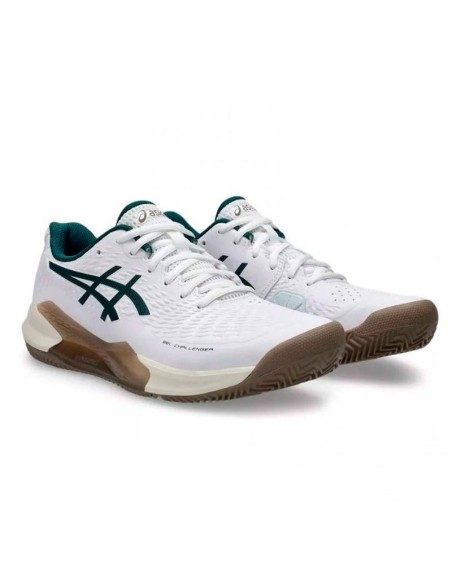 Baskets Asics Gel Challenger 14 Clay Blanc Vert Foncé | Chaussures ...