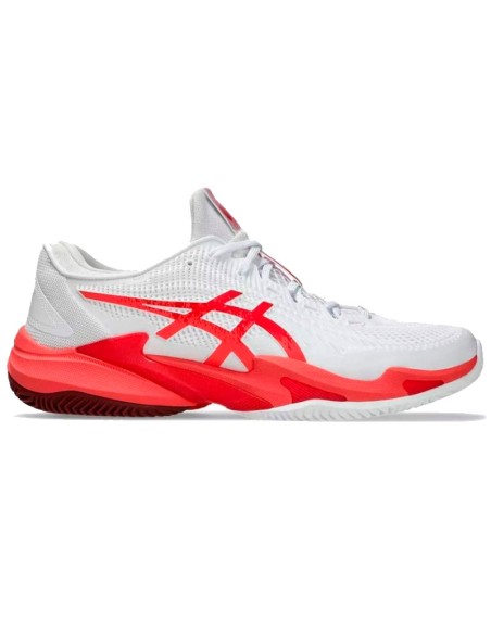 Tênis Asics Court FF 3 Novak Clay Branco Vermelho | Padel Tênis