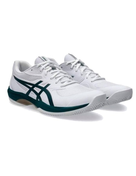 Baskets Asics Game FF Clay blanches et vertes Saxon | Chaussures de...