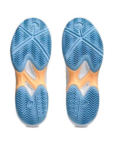 Baskets Asics Game FF Padel blanches et orange pour femme | Chaussu...