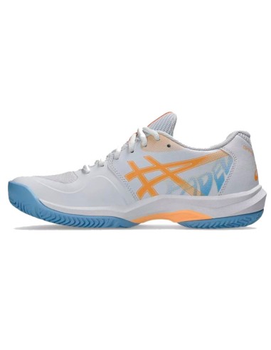 Zapatillas Asics Game FF Padel Blanco Naranja Mujer
