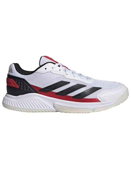 Tênis Adidas Courtquick Padel Branco Preto Vermelho | Padel Tênis