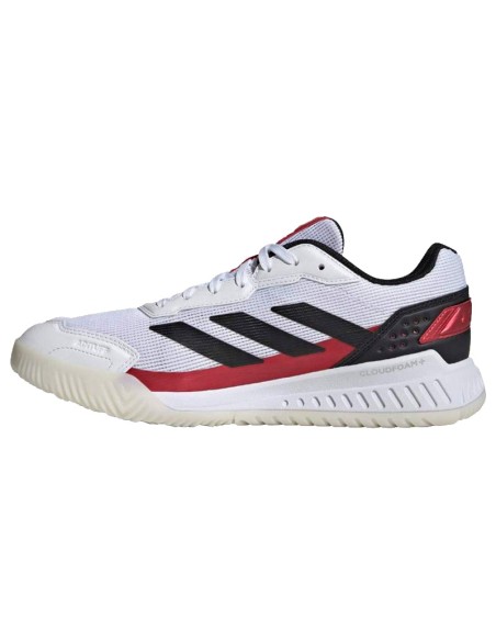 Adidas Courtquick Padelschuhe Weiß Schwarz Rot | Padel-Schuhe