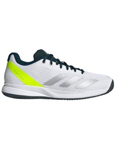 Baskets Adidas Courtflash Speed 2 Blanc Argent Citron | Chaussures ...