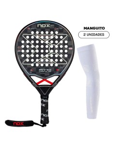 Padel Pack Nox AT10 Genius 18K + No Strain Sleeve Bianco | Pacchett...