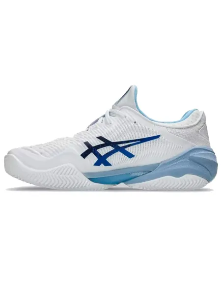 Tênis Asics Court FF 3 Novak Clay Branco Azul Tuna | Padel Tênis