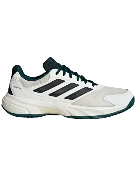 Baskets Adidas CourtJam Control Clay Blanc Noir Vert | Chaussures d...