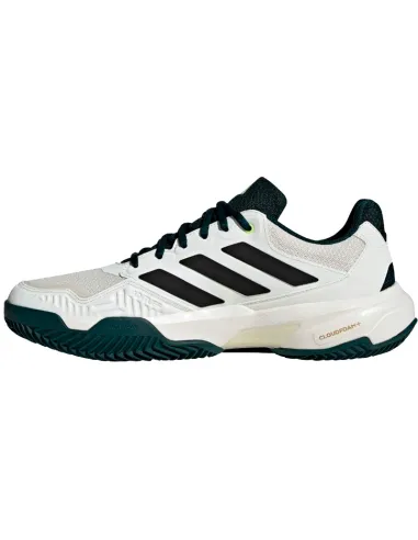 Scarpe da ginnastica Adidas CourtJam Control Clay bianche nere verd...