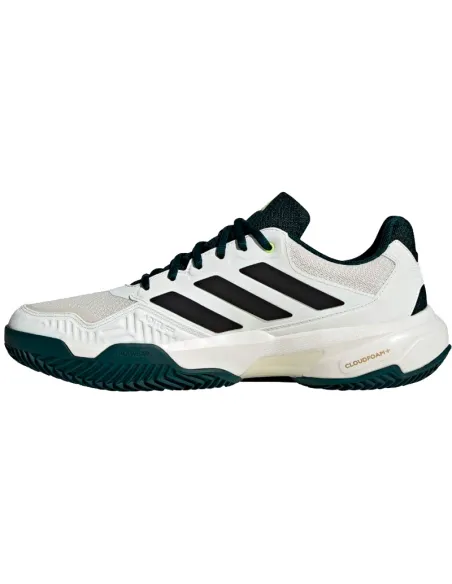 Scarpe da ginnastica Adidas CourtJam Control Clay bianche nere verd...