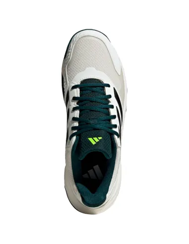 Tênis Adidas CourtJam Control Clay Branco Preto Verde | Padel Tênis