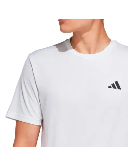 Camiseta Adidas Essentials Base Branca Preta | Roupas de padel masc...