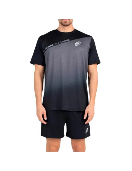 Camiseta preta Bullpadel Summit | Roupas de padel masculinas