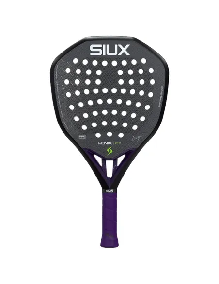 Raquete de padel Siux Fenix Pro 2026 preta, desenhada por Leo Augsb...
