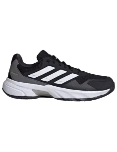 Chaussures Adidas CourtJam Control en terre battue, noir, blanc, gr...
