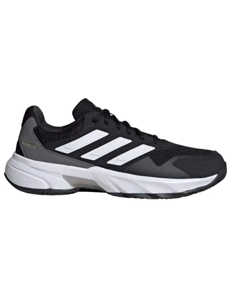 Adidas CourtJam Control Clay Shoes Black White Grey | Padel Sneakers