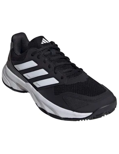 Chaussures Adidas CourtJam Control en terre battue, noir, blanc, gr...