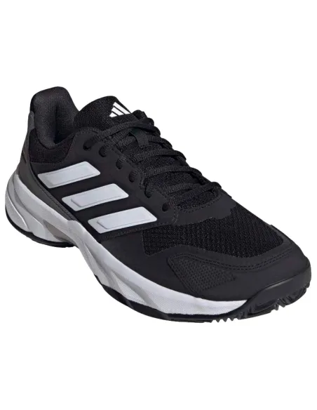 Adidas CourtJam Control Clay Shoes Black White Grey | Padel Sneakers