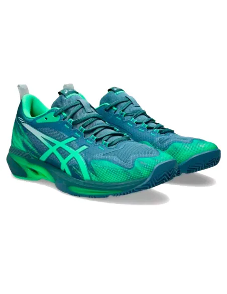 Baskets Asics Sonicsmash FF bleues et vertes | Chaussures de padel ...