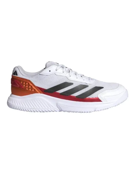 Chaussures de padel Adidas Courtquick blanches, rouges et cuivrées....