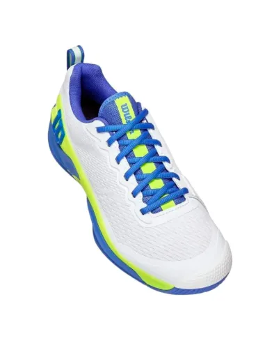 Baskets Wilson Rush Pro 4.5 blanches et bleues | Chaussures de pade...