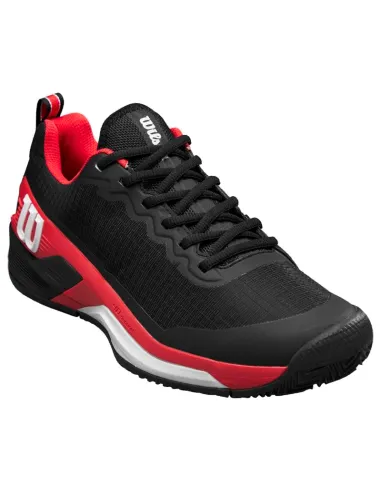 Chaussures Wilson Rush Pro 4.5 couleur terre battue, noir, rouge, b...