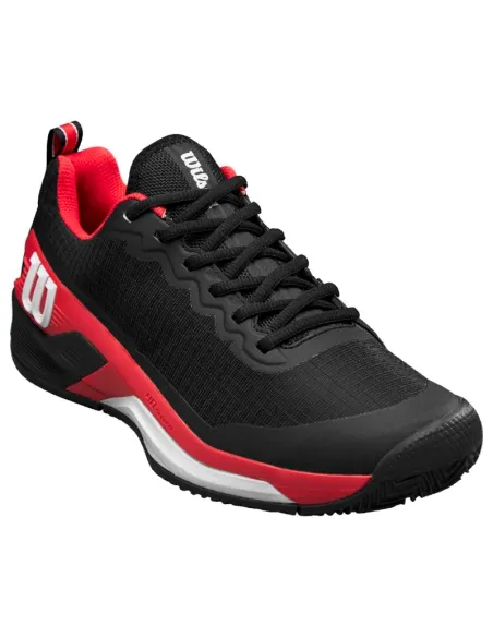 Wilson Rush Pro 4.5 Clay Shoes Black Red White | Men's padel shoes