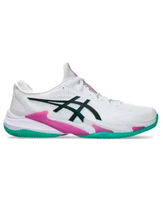 Baskets Asics Court FF 3 Clay White Pink Sakura | Chaussures de padel