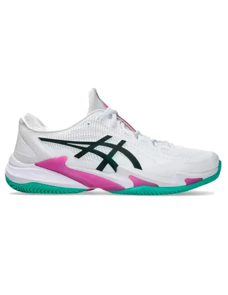 Tênis Asics Court FF 3 Clay Branco Rosa Sakura | Padel Tênis