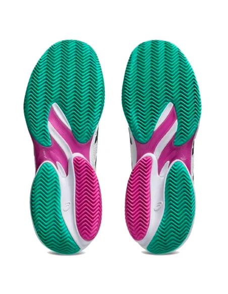 Tênis Asics Court FF 3 Clay Branco Rosa Sakura | Padel Tênis