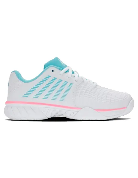 Sapatos de padel K-Swiss Express Light 3 HB brancos e azuis feminin...