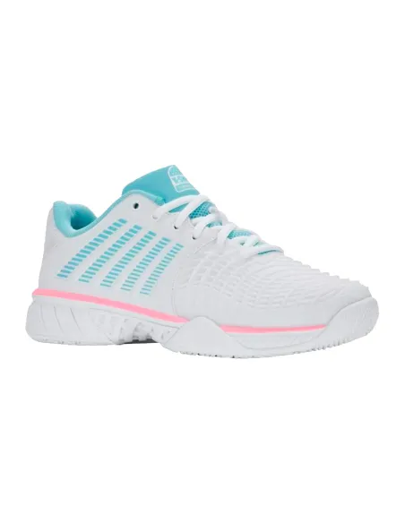 K-Swiss Express Light 3 HB Padelschuhe Weiß Blau Damen | Padelschuh...