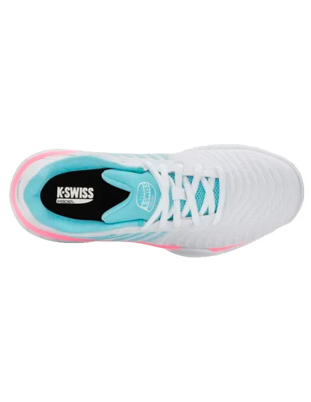 Sapatos de padel K-Swiss Express Light 3 HB brancos e azuis feminin...