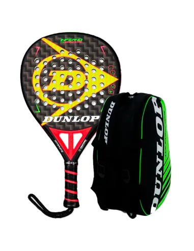 Pack de padel Dunlop Inferno Graphite Pro + sac de padel vert Dunlo...