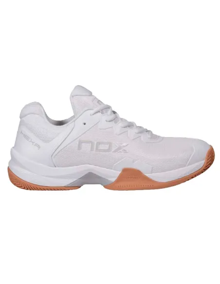 Sneakers Nox ML10 Hexa bianche e marroni | Scarpe da padel da uomo