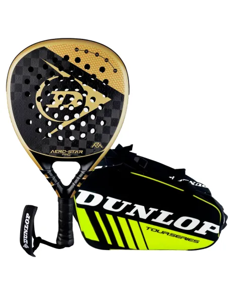 Padel-Set Dunlop Aero Star Pro + Dunlop Intro gelbe Padel-Schlägert...